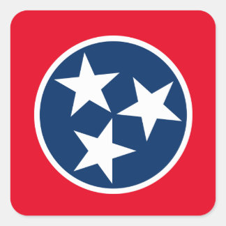 Tennessee Flagga Fyrkantigt Klistermärke