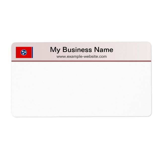 Tennessee Flagga Header Shipping Label Fraktsedel (Framsidan)