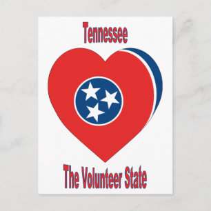Tennessee Flagga Heart Vykort