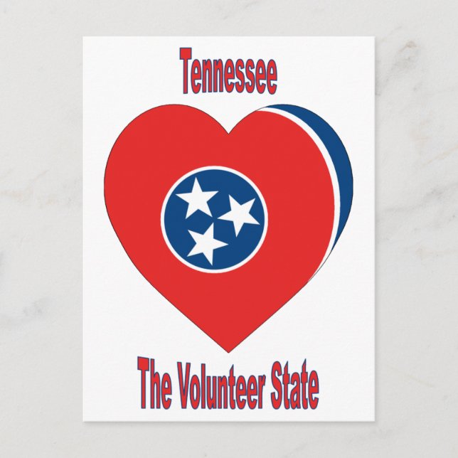 Tennessee Flagga Heart Vykort (Framsida)