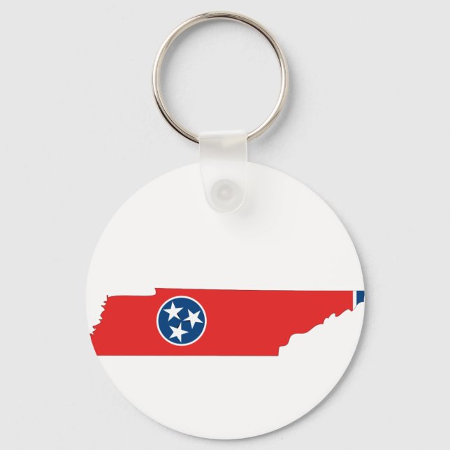 Tennessee Flagga Karta Nyckelring (Framsida)