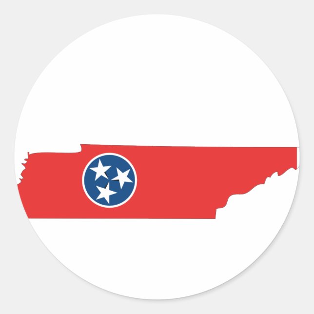 Tennessee Flagga Karta Runt Klistermärke (Framsida)