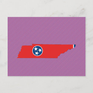 Tennessee Flagga Karta Vykort