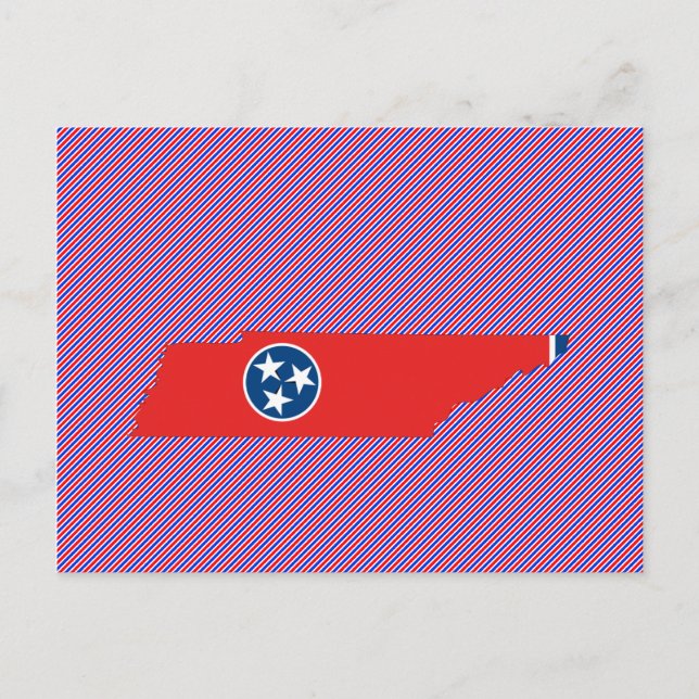 Tennessee Flagga Karta Vykort (Framsida)