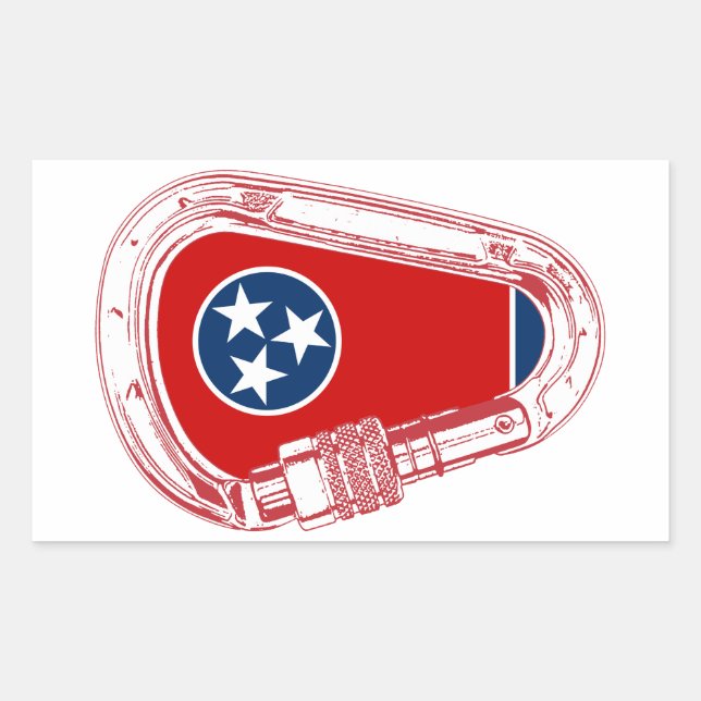 Tennessee Flagga klätting Carabiner Rektangulärt Klistermärke (Framsida)