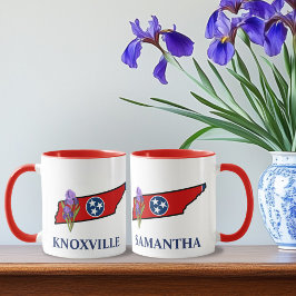 Tennessee-Flagga med State Flower Iris Anpassnings Mugg