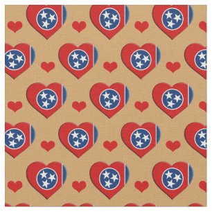 Tennessee Flagga & Red Heart mode Fabric / USA Tyg