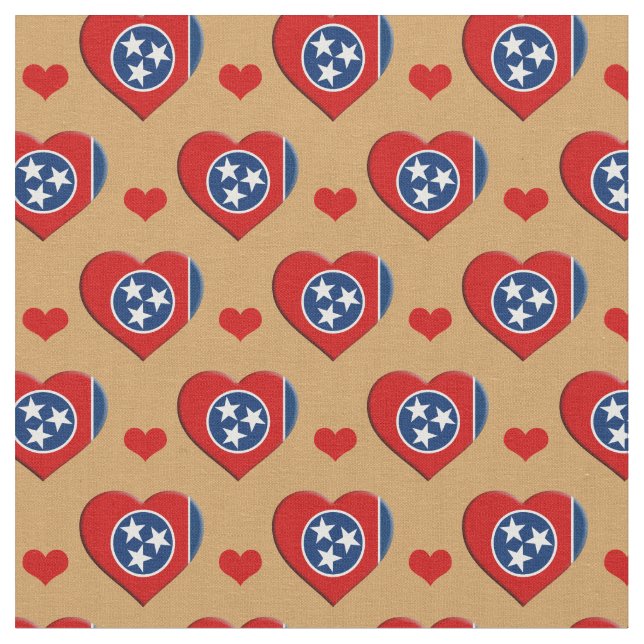 Tennessee Flagga & Red Heart mode Fabric / USA Tyg (Närbild)