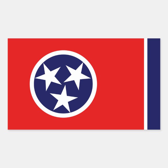 Tennessee Flagga Rektangulärt Klistermärke (Framsida)