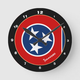 Tennessee Flagga & Tennessee mode /design USA Rund Klocka