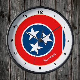 Tennessee Flagga & Tennessee mode /design USA Rund Klocka