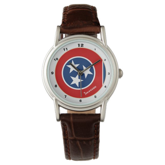 Tennessee Flagga & Tennessee mode USA / design Armbandsur (Framsida)