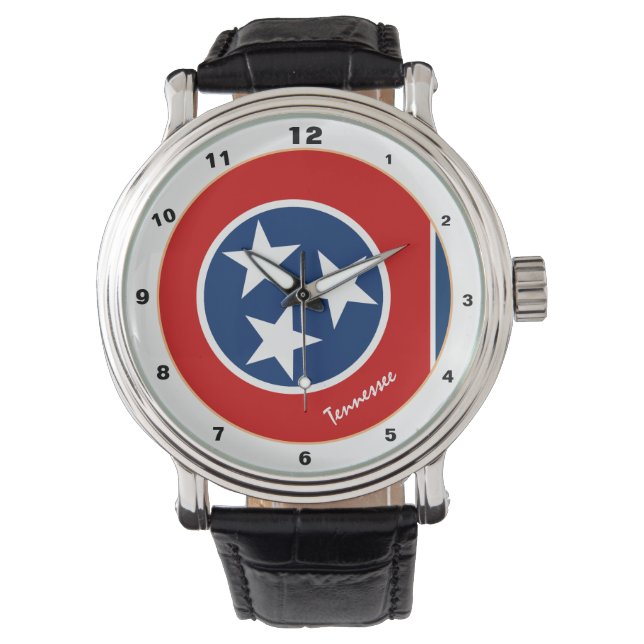 Tennessee Flagga & Tennessee mode USA / design Armbandsur (Framsida)