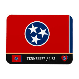 Tennessee Flagga & Tennessee State/RESRESU America Magnet