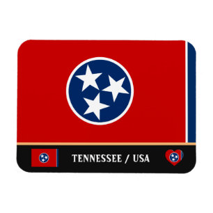 Tennessee Flagga & Tennessee State/RESRESU America Magnet