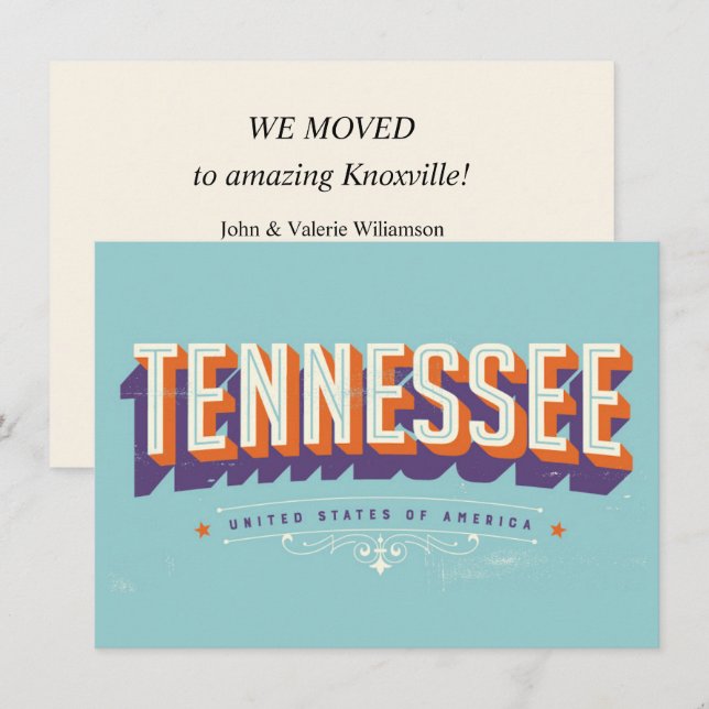 Tennessee Flyttadresskort (Fram/baksida)