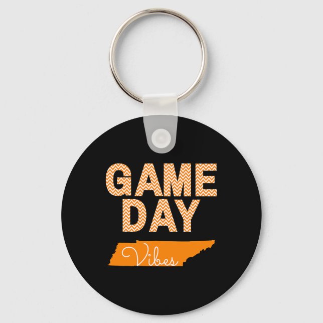 Tennessee Football Game Day Vibes Fall Tailgate Nyckelring (Framsida)
