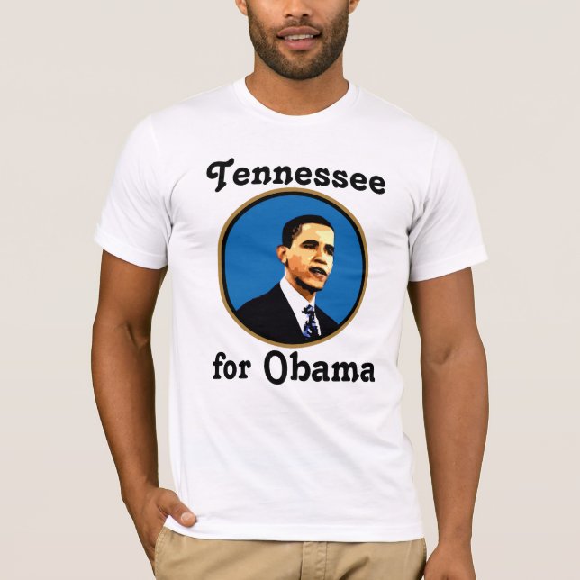 Tennessee för Obama den röda statliga T-tröja T Shirt (Framsida)