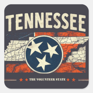Tennessee Fyrkantigt Klistermärke