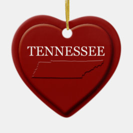 Tennessee Heart Karta jul Ornamet Julgransprydnad Keramik