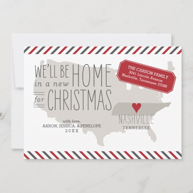 Tennessee-Helgdag för Flytta av julkungörelsen Julkort (Framsida)