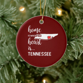 Tennessee hem är där hjärtat finns julgransprydnad keramik
