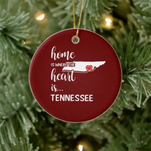 Tennessee hem är där hjärtat finns julgransprydnad keramik