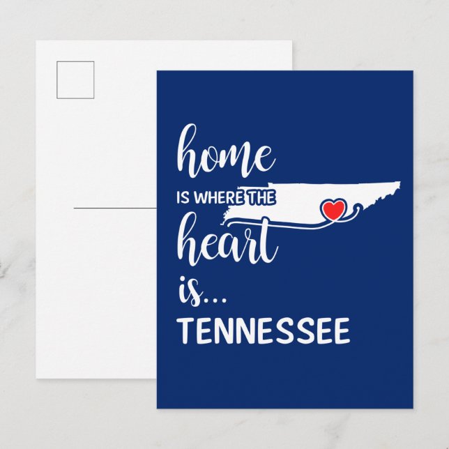 Tennessee hem är där hjärtat finns vykort (Fram/baksida)