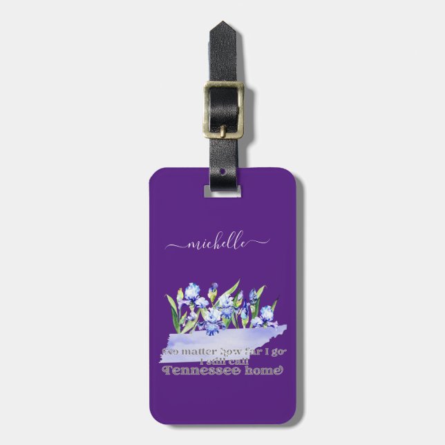 Tennessee Home Anpassningsbar Text och Färg Bagagebricka (Vertikal Framsida)