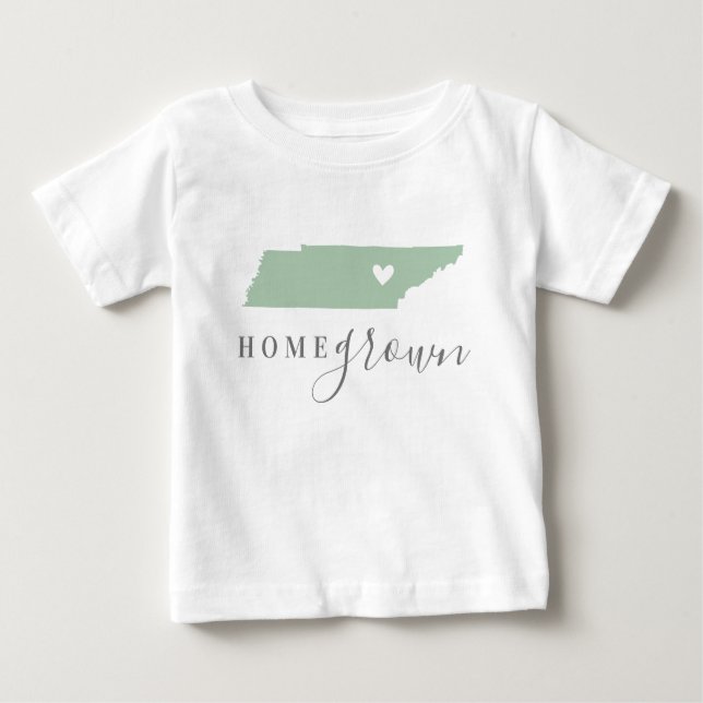Tennessee Home Grown | Redigerbar Färg-stat Karta T Shirt (Framsida)