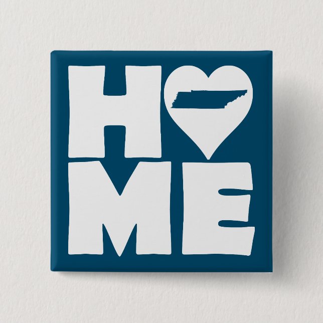 Tennessee Home Heart State Button Badge Pin Knapp (Framsida)