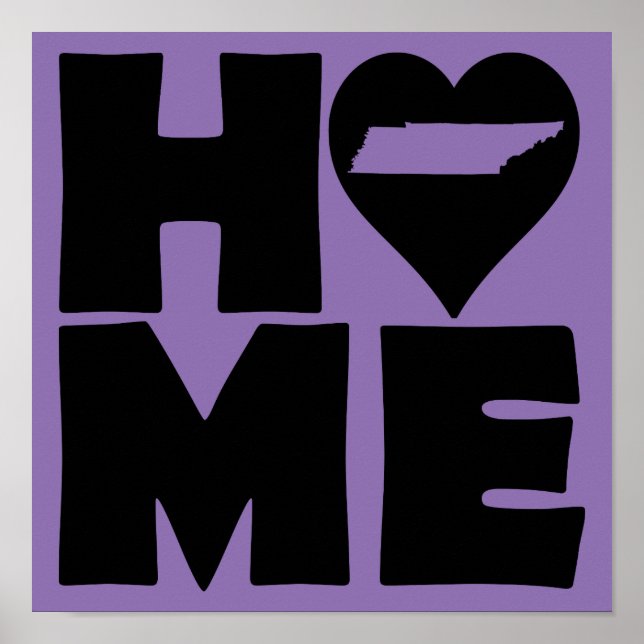 Tennessee Home Heart State Poster Sign (Framsidan)