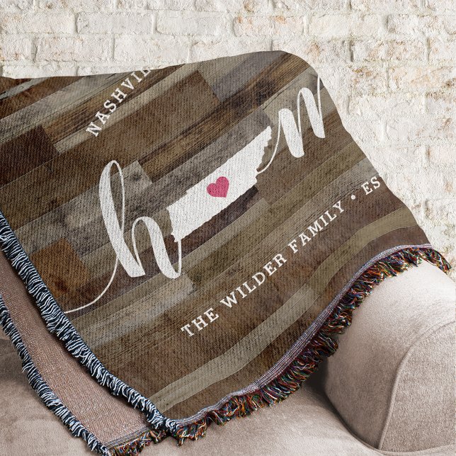 Tennessee Home State Personlig Wood Search Filt (Skapare uppladdad)