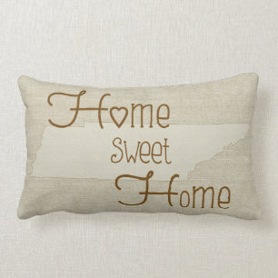 Tennessee-Home Sweet Home burlap-look-eget namn Lumbarkudde