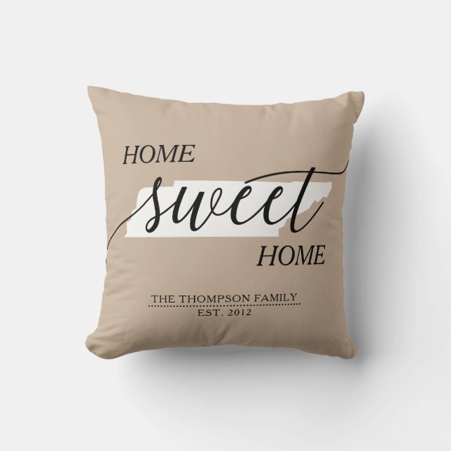 Tennessee Home Sweet Home Family Namn Kudde (Framsida)
