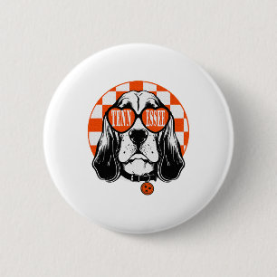Tennessee Hound Orange Vit Rocky Top TN Hund Knapp