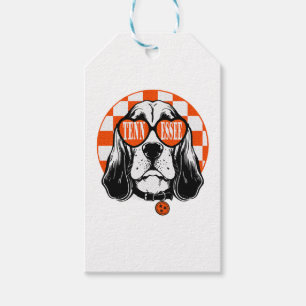 Tennessee Hound Orange Vit Rocky Top TN Hund Presentetikett