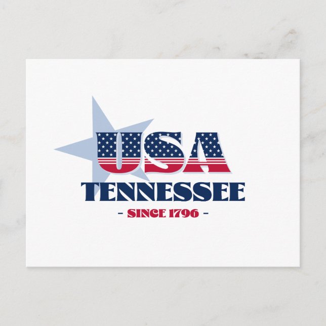 Tennessee in Red, White and Blue Postcard Vykort (Framsida)