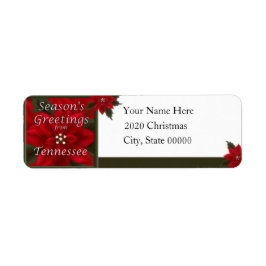 Tennessee jul Poinsettia Returadress Returadress Etikett