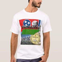 Tennessee Karta, Flagga, Statssäl och Bilder T-shirt