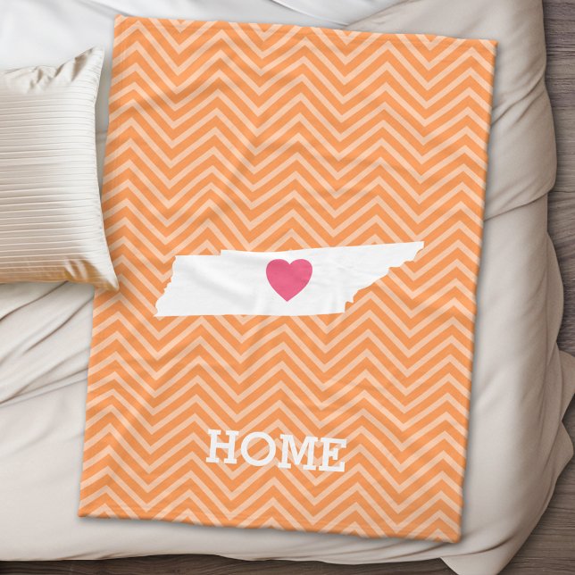 Tennessee Karta Home State Kärlek tillval Heart Fleecefilt (State Personalized Fleece Blanket)