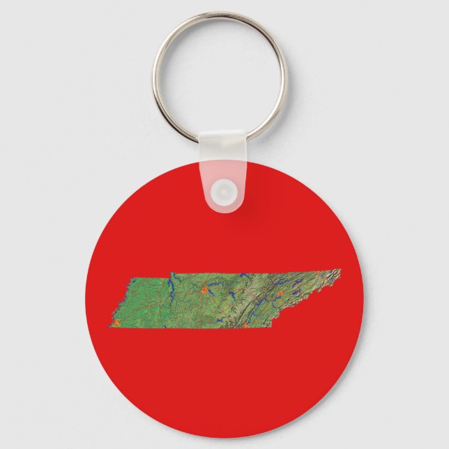 Tennessee Karta Keychain Nyckelring (Framsida)