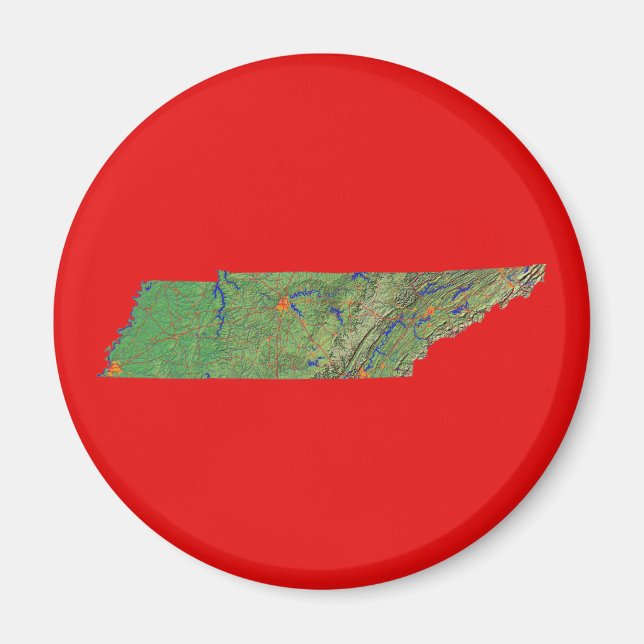 Tennessee Karta Magnet (Framsidan)