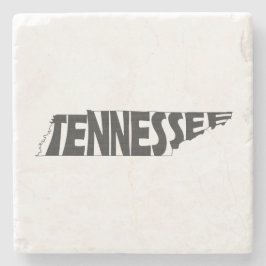 Tennessee Karta Shaped State Namn Black Ord Art Stenunderlägg