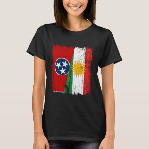 Tennessee Kurdistan Halv Flagga Tennessean Kurdisk T Shirt