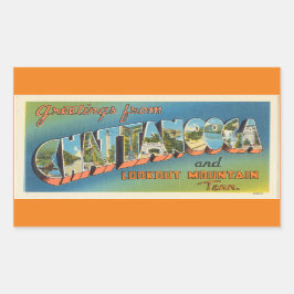 Tennessee, Lakan av 4 Chattanoga-klistermärken Rektangulärt Klistermärke