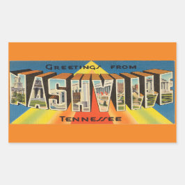 Tennessee, Lakan av 4 Nashville-klistermärken Rektangulärt Klistermärke