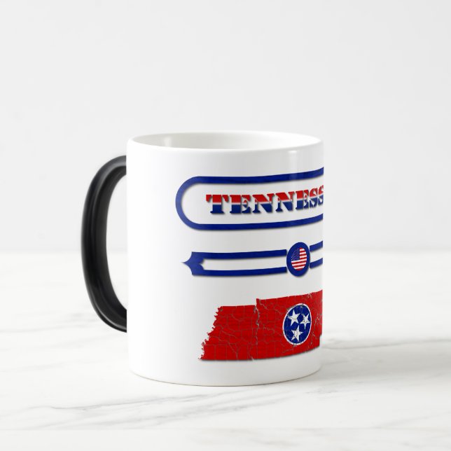 TENNESSEE MAP, TENNESSEE, USA. SAMER BRASIL MAGISK MUGG (Framsida vänster)