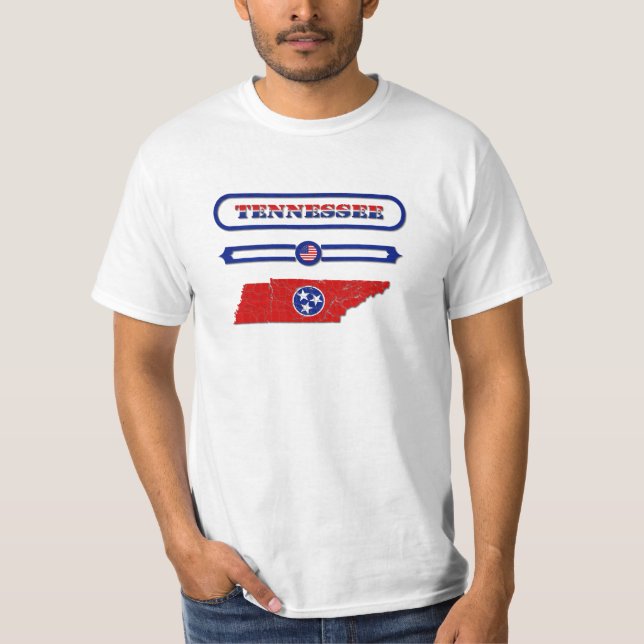 TENNESSEE MAP, TENNESSEE, USA. SAMER BRASIL T SHIRT (Framsida)