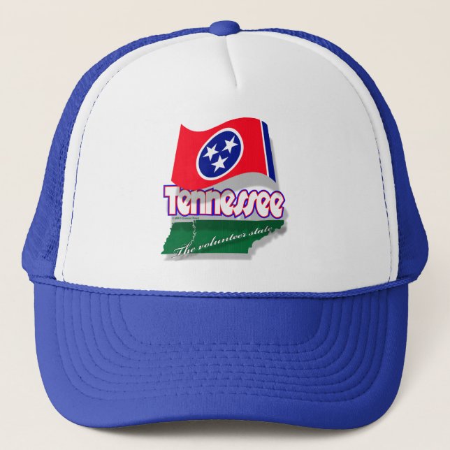Tennessee mapflaglock truckerkeps (Framsida)